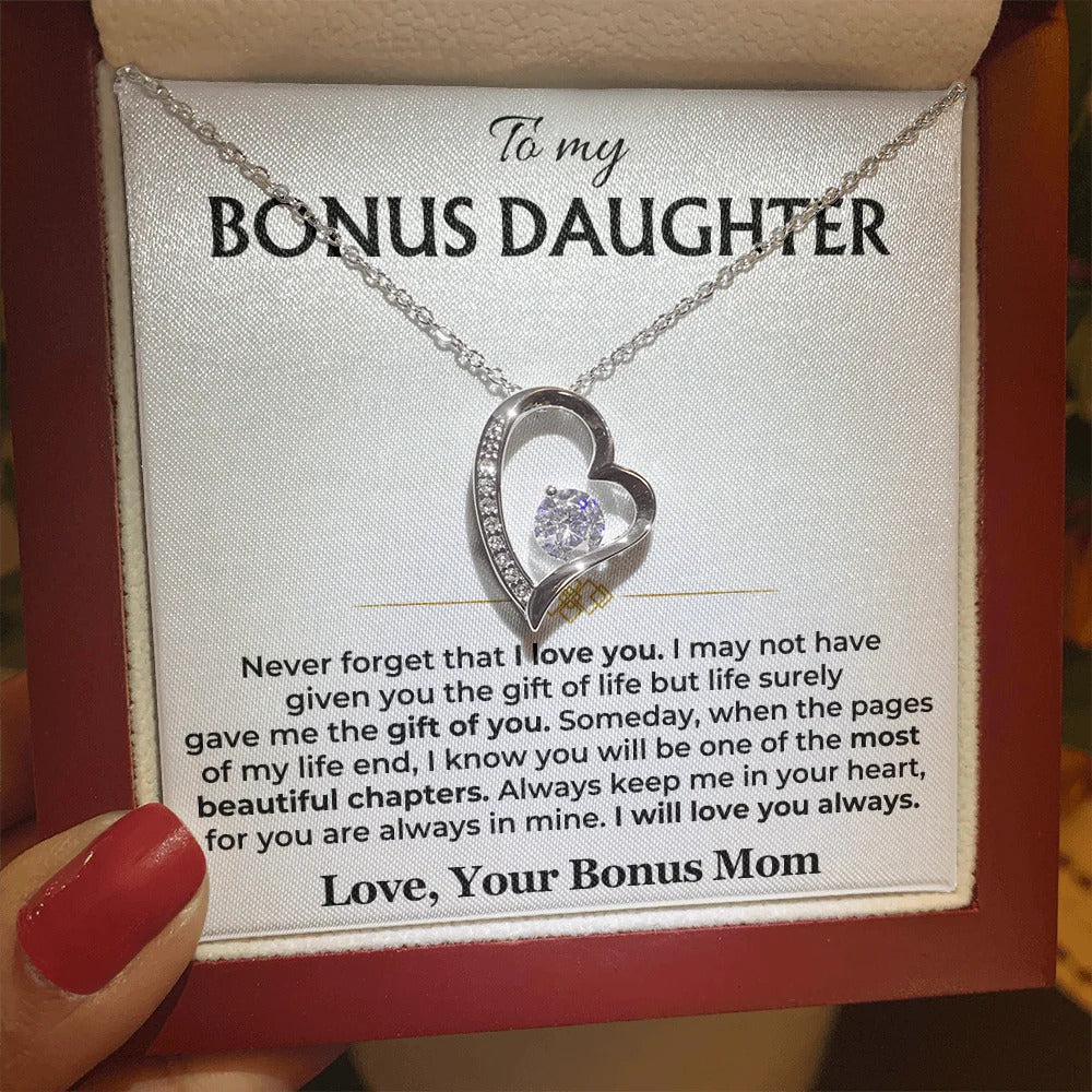 To My Bonus Daughter Necklace – A Chapter of Love from Mom