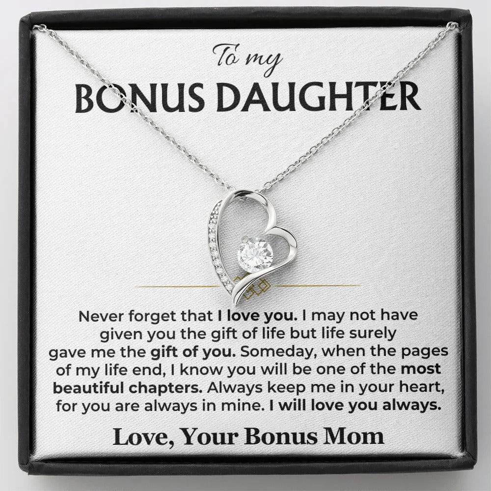 To My Bonus Daughter Necklace – A Chapter of Love from Mom