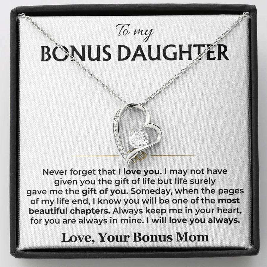 To My Bonus Daughter Necklace – A Chapter of Love from Mom