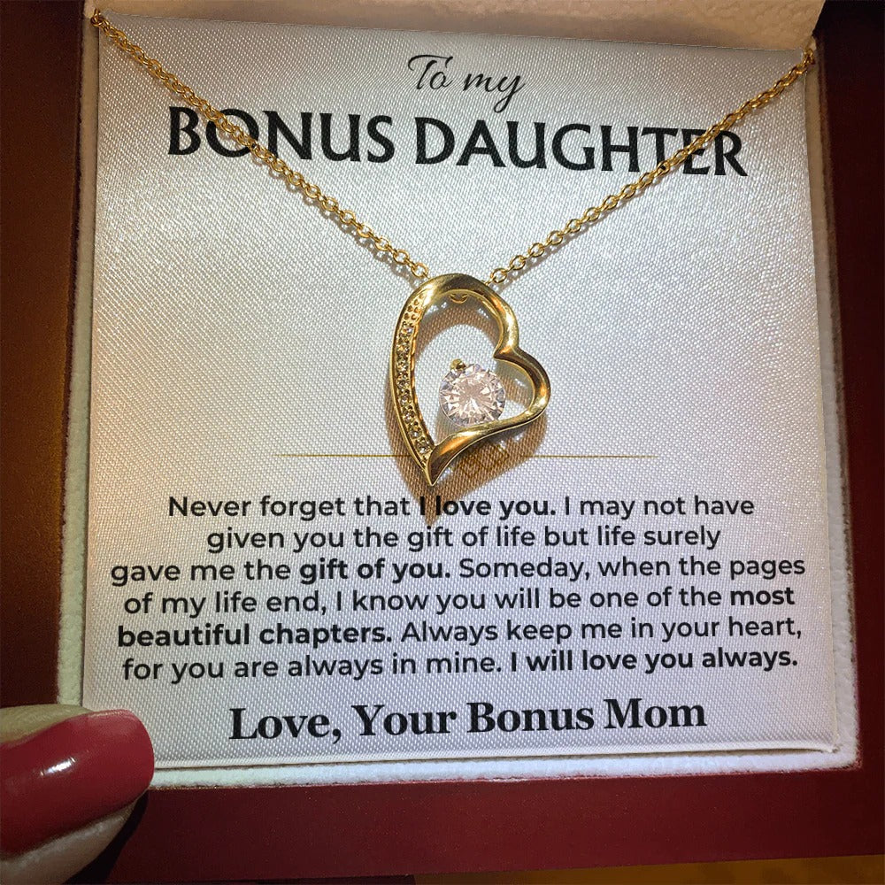 To My Bonus Daughter Necklace – A Chapter of Love from Mom