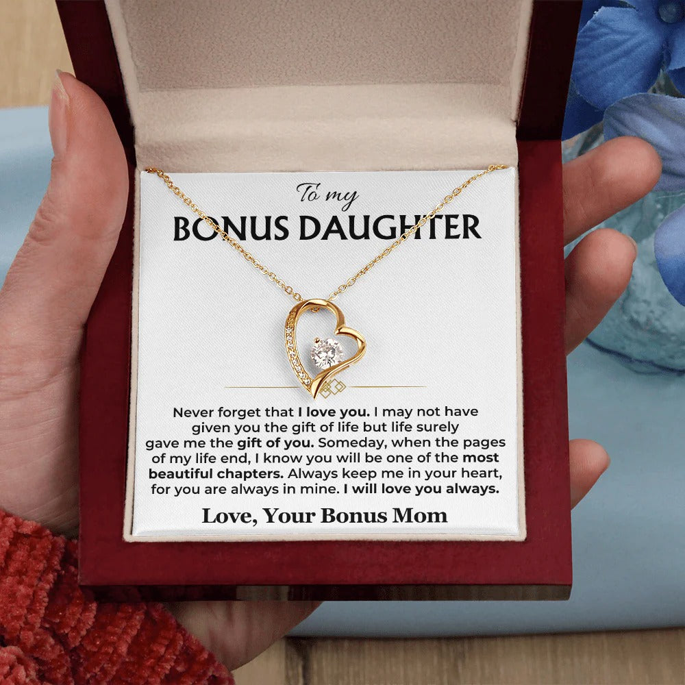To My Bonus Daughter Necklace – A Chapter of Love from Mom