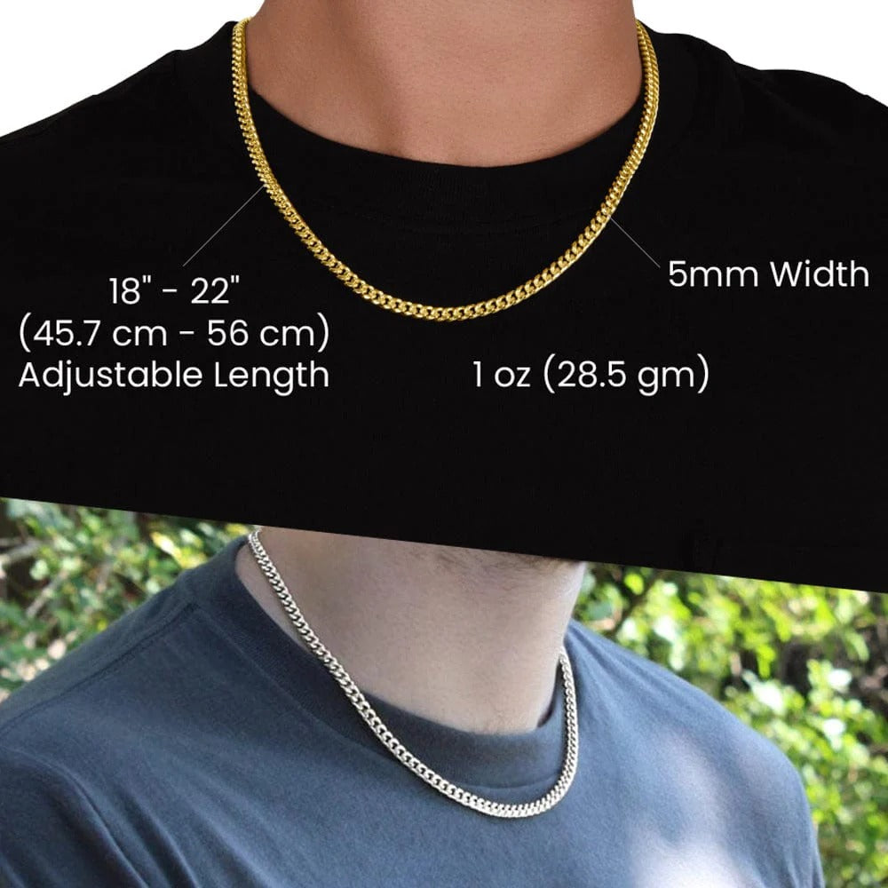 To My Son Cuban Link Chain – Believe & Aim High Gift