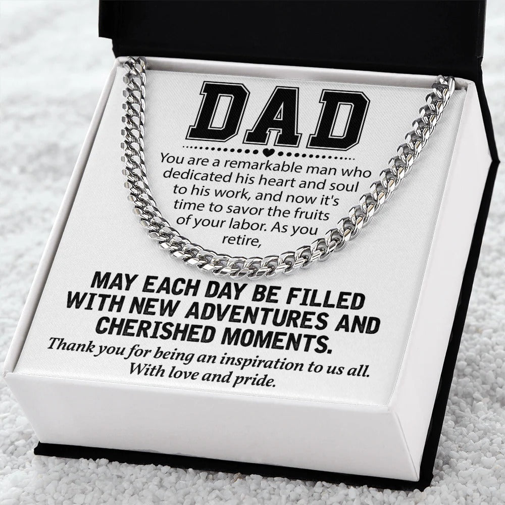 Dad Retirement Necklace – A Legacy of Love & Pride