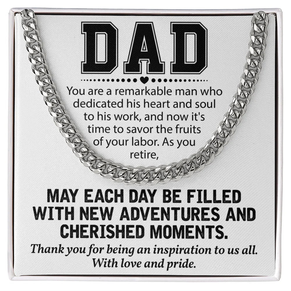 Dad Retirement Necklace – A Legacy of Love & Pride