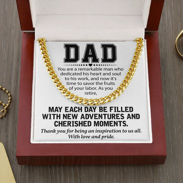Dad Retirement Necklace – A Legacy of Love & Pride