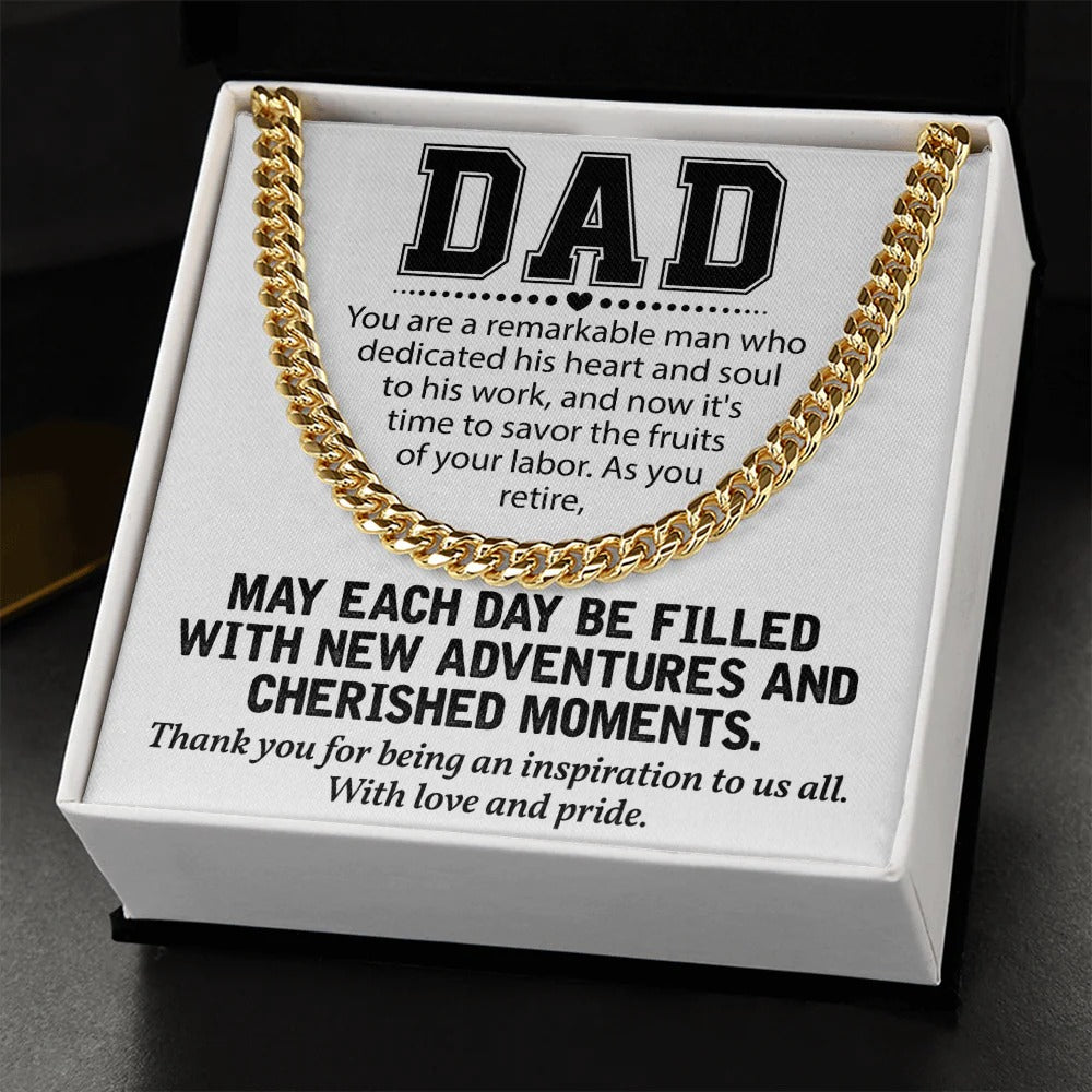 Dad Retirement Necklace – A Legacy of Love & Pride