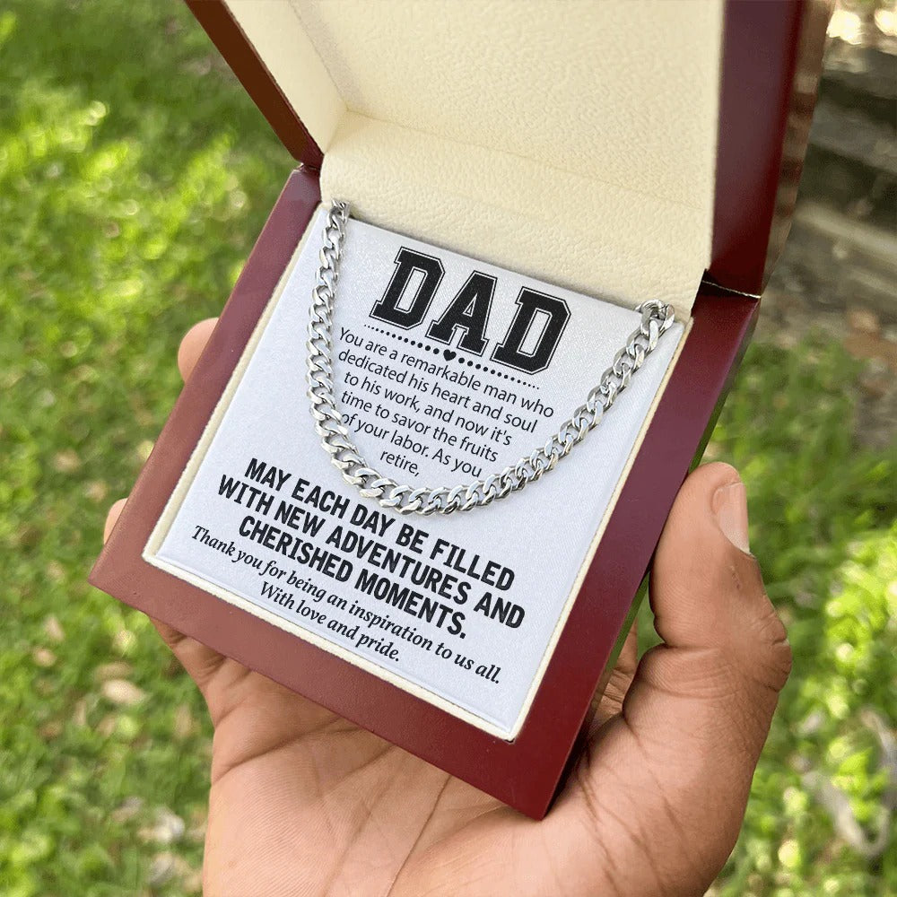 Dad Retirement Necklace – A Legacy of Love & Pride