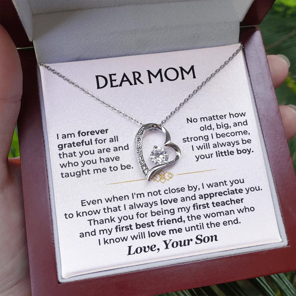Dear Mom Necklace – From Your Forever Little Boy