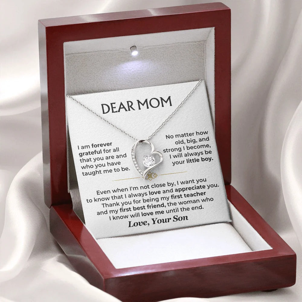 Dear Mom Necklace – From Your Forever Little Boy