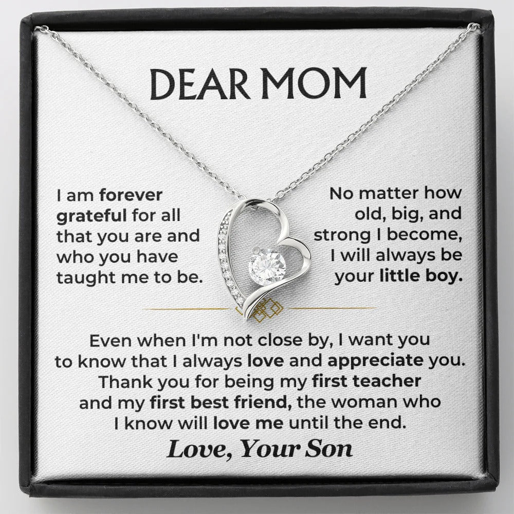 Dear Mom Necklace – From Your Forever Little Boy