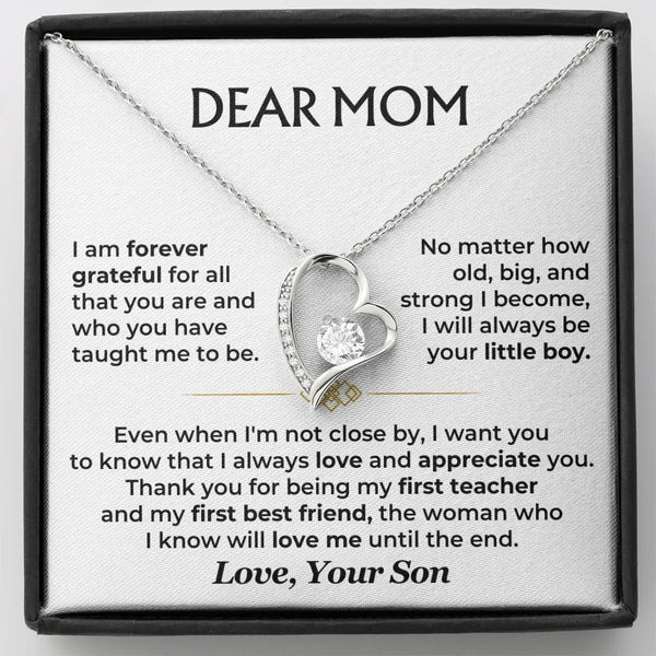 Dear Mom Necklace – From Your Forever Little Boy