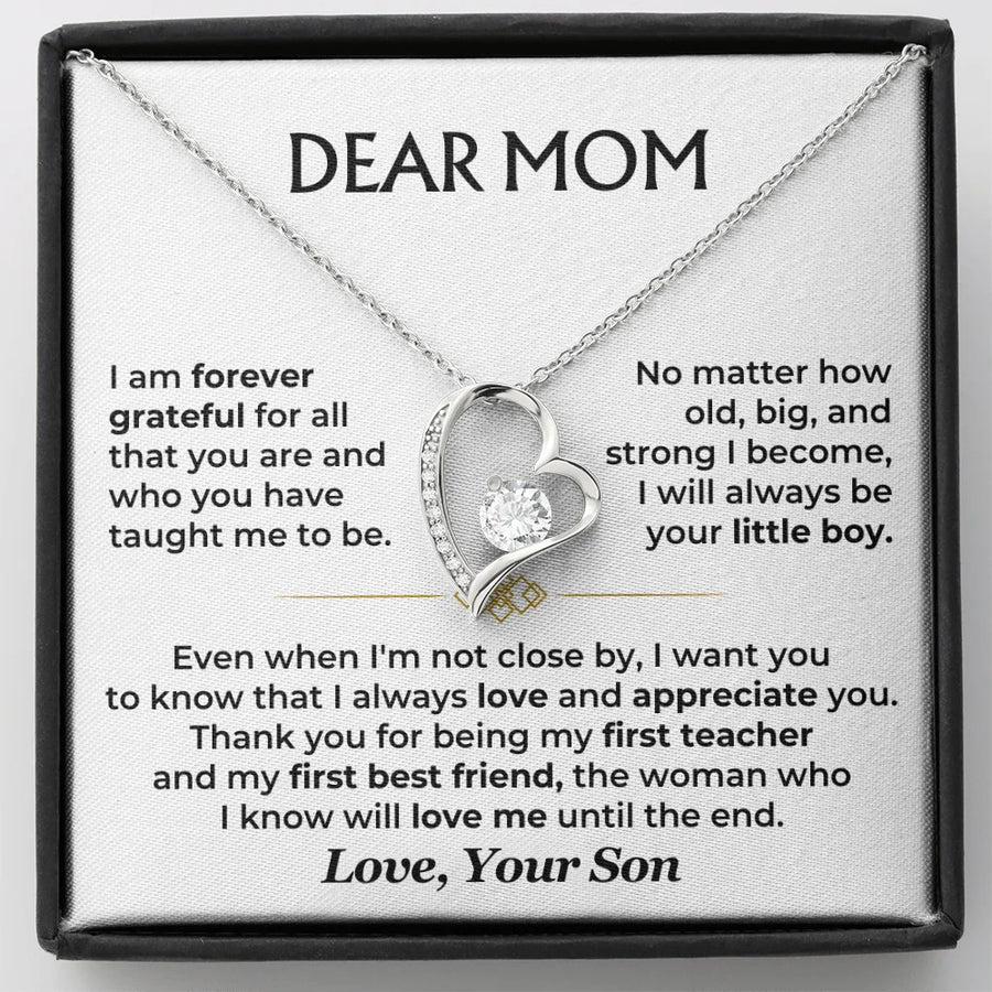 Dear Mom Necklace – From Your Forever Little Boy