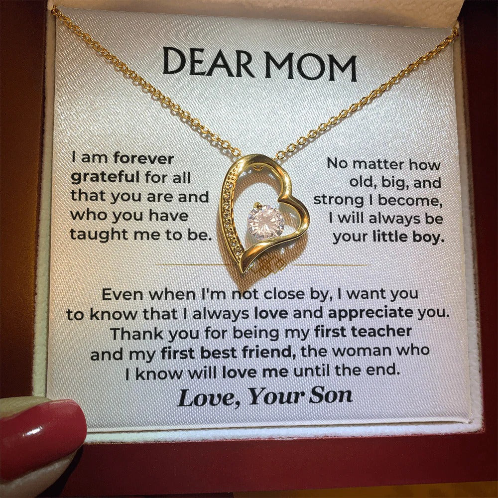 Dear Mom Necklace – From Your Forever Little Boy