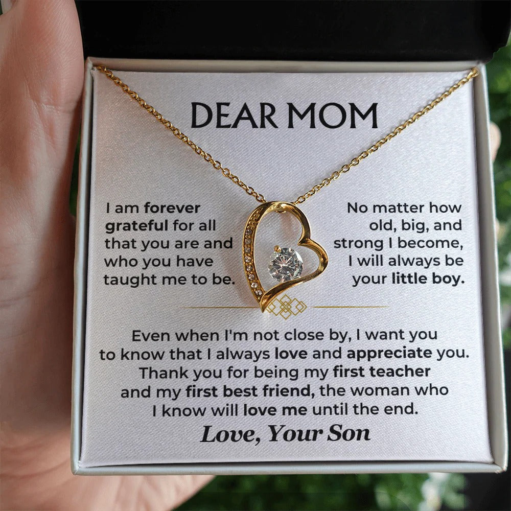 Dear Mom Necklace – From Your Forever Little Boy