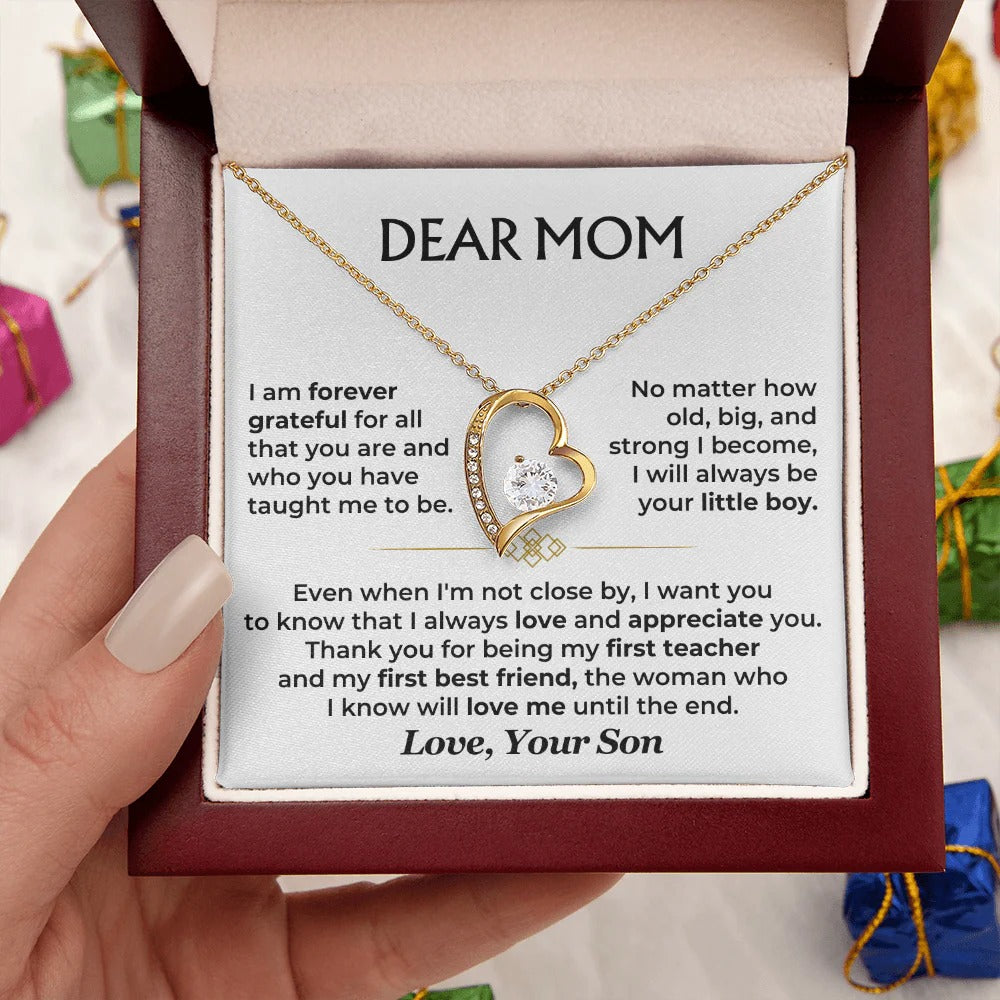 Dear Mom Necklace – From Your Forever Little Boy