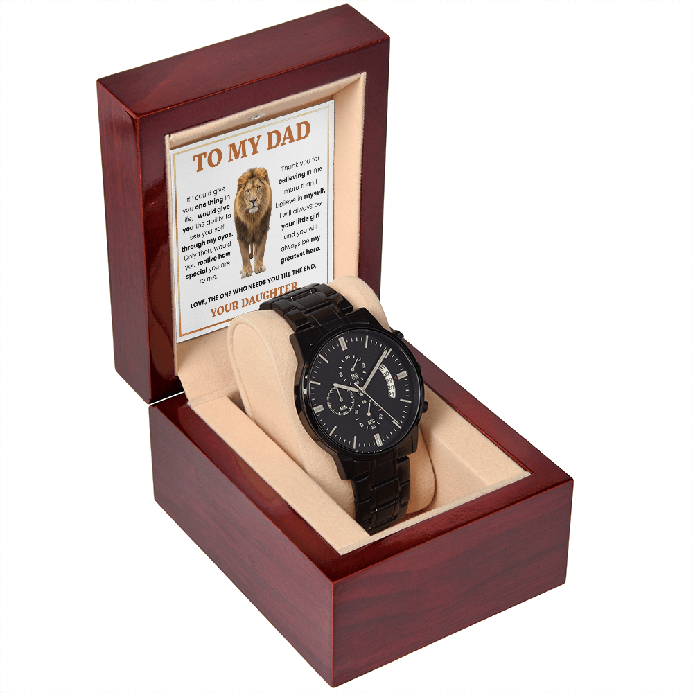 father-daughter-bond-black-chronograph-watch