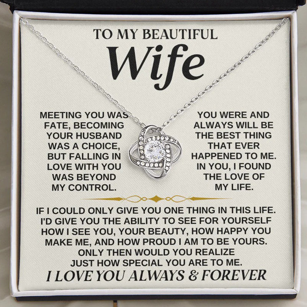 Love Knot Necklace for Wife – Fate, Love & Forever 💖