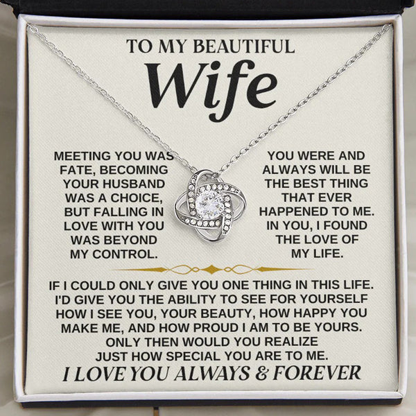 Love Knot Necklace for Wife – Fate, Love & Forever 💖