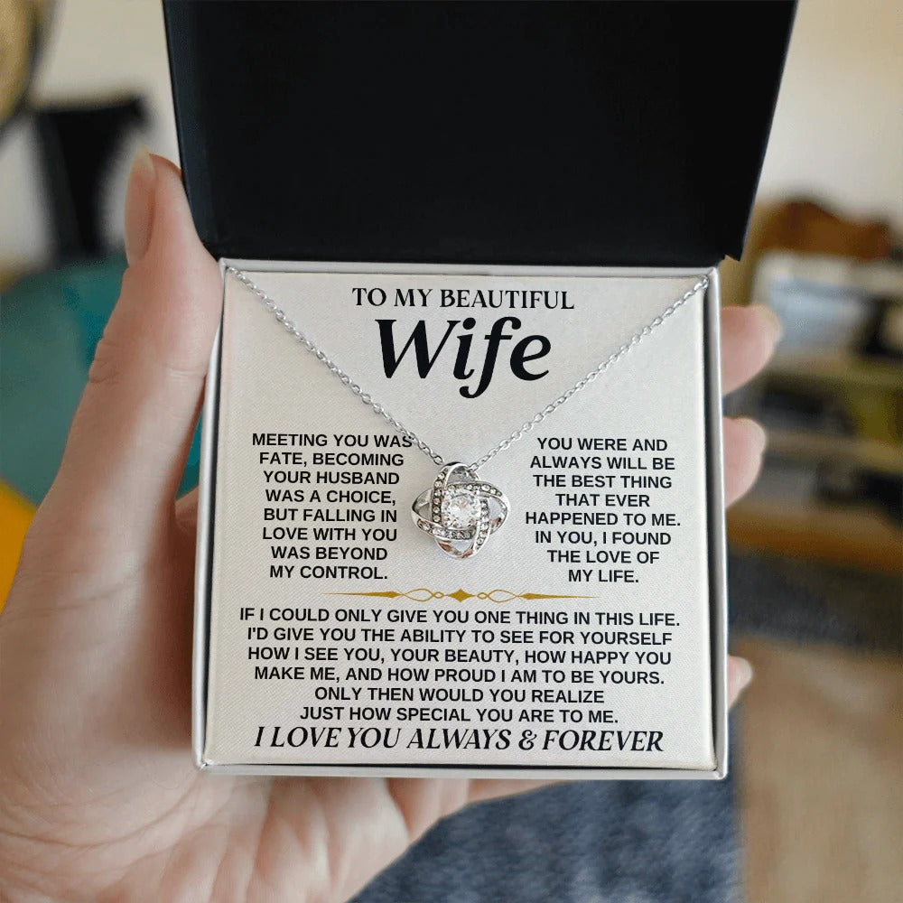Love Knot Necklace for Wife – Fate, Love & Forever 💖