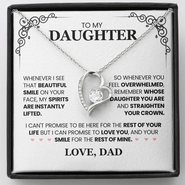 To My Daughter Necklace – Love You & Your Beautiful Smile