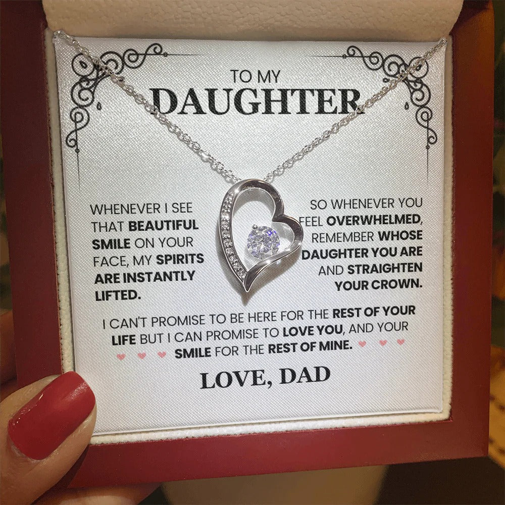 To My Daughter Necklace – Love You & Your Beautiful Smile
