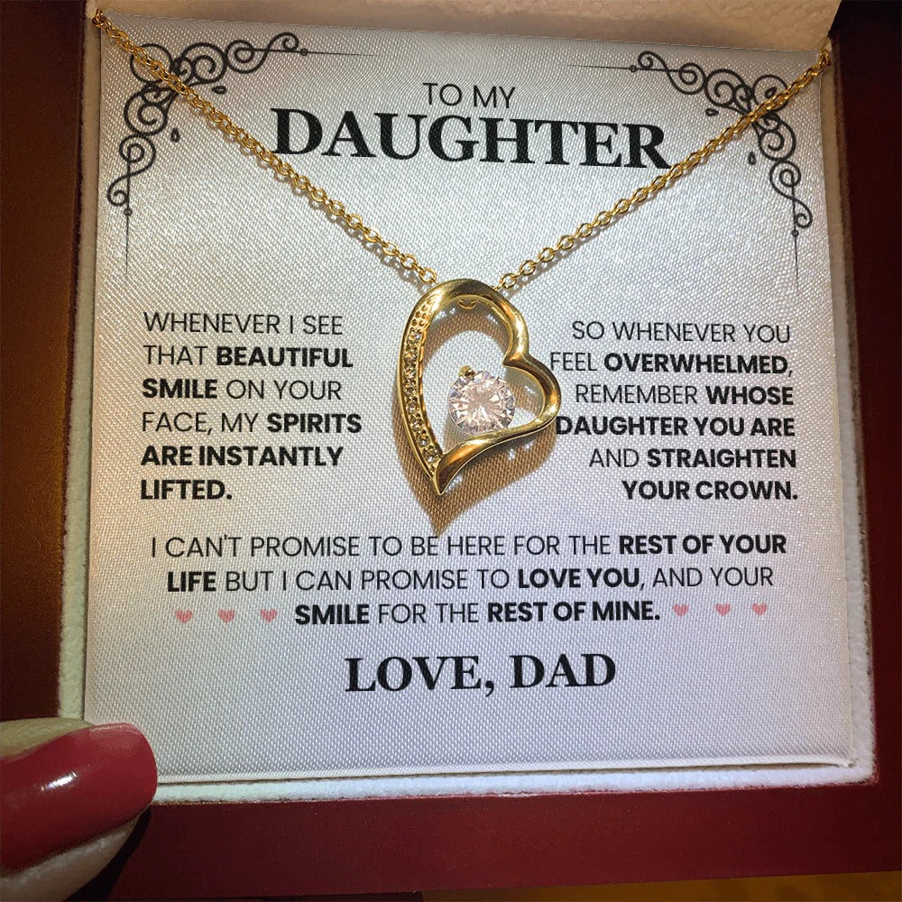 To My Daughter Necklace – Love You & Your Beautiful Smile
