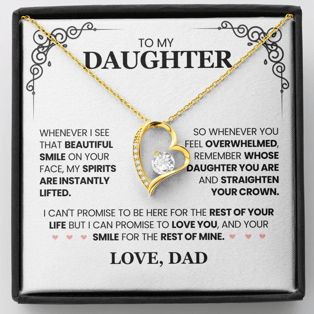 To My Daughter Necklace – Love You & Your Beautiful Smile