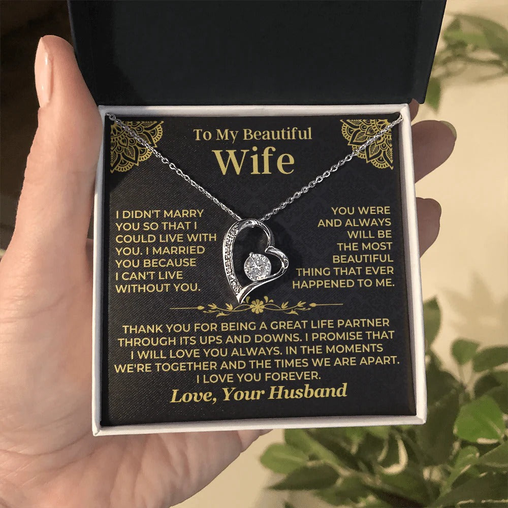 Forever Love Necklace for Wife – Can't Live Without You 💖