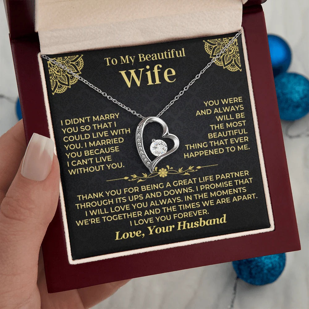 Forever Love Necklace for Wife – Can't Live Without You 💖