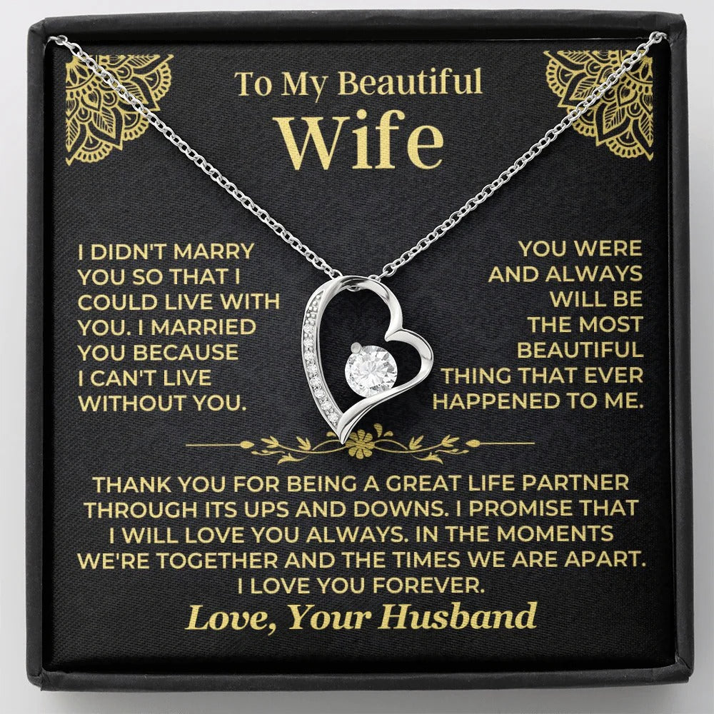 Forever Love Necklace for Wife – Can't Live Without You 💖