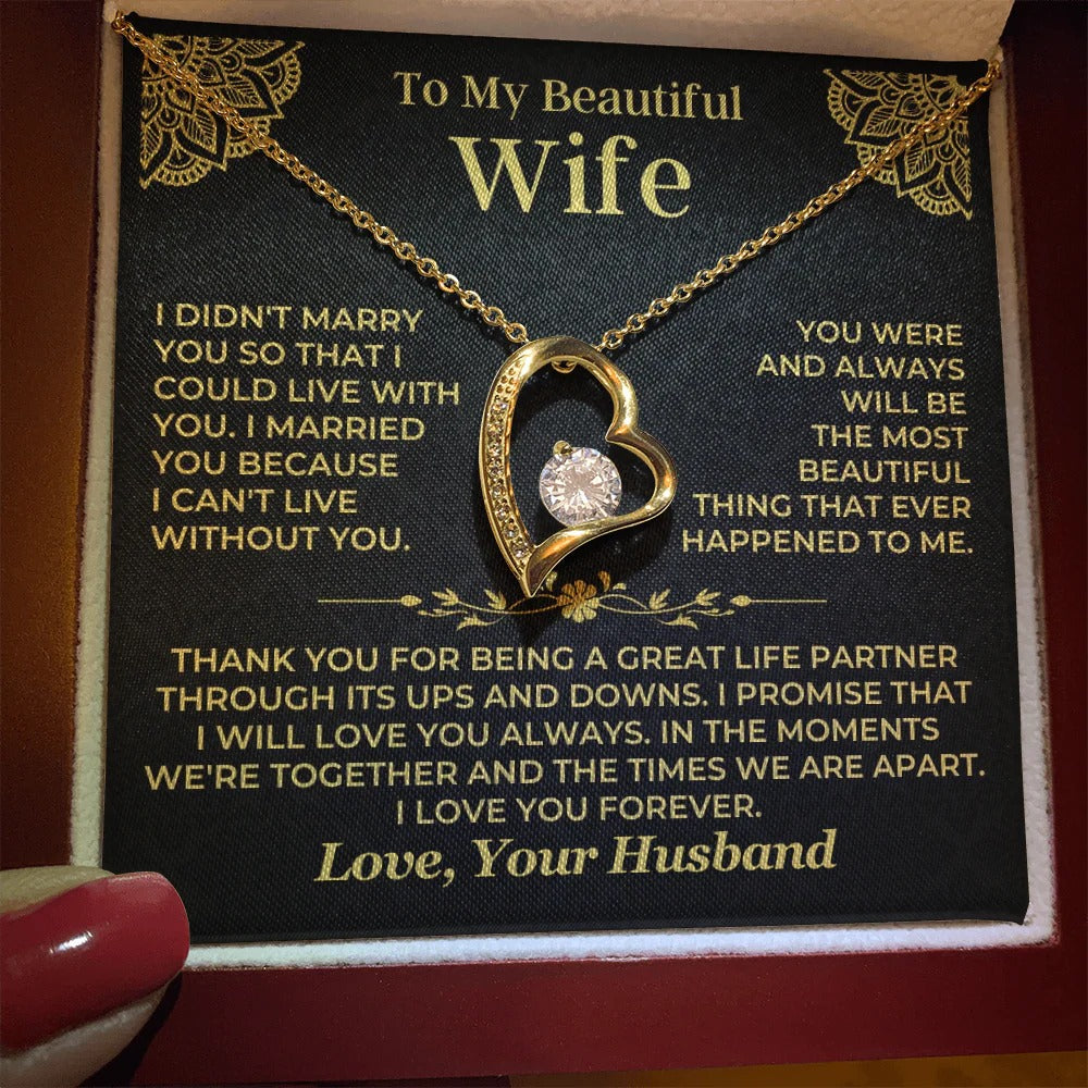 Forever Love Necklace for Wife – Can't Live Without You 💖