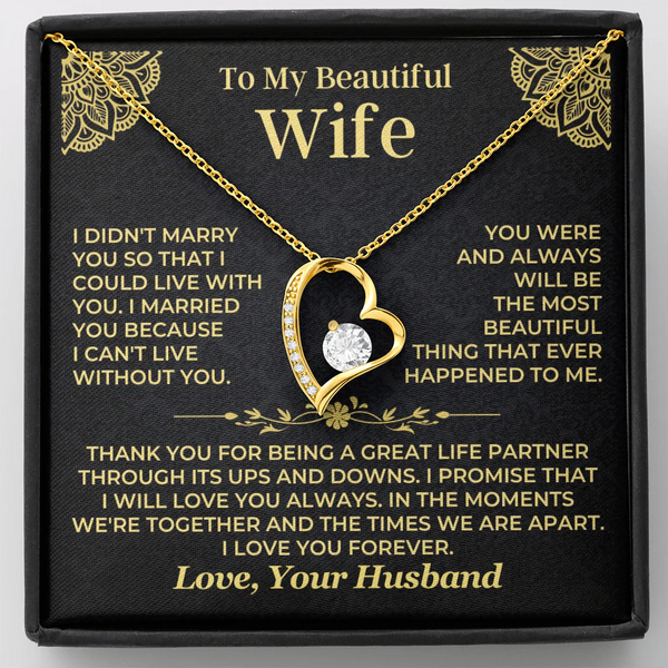 Forever Love Necklace for Wife – Can't Live Without You 💖