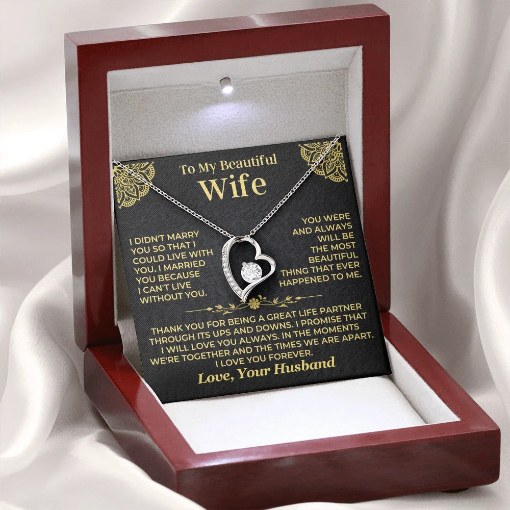 Forever Love Necklace for Wife – Can't Live Without You 💖