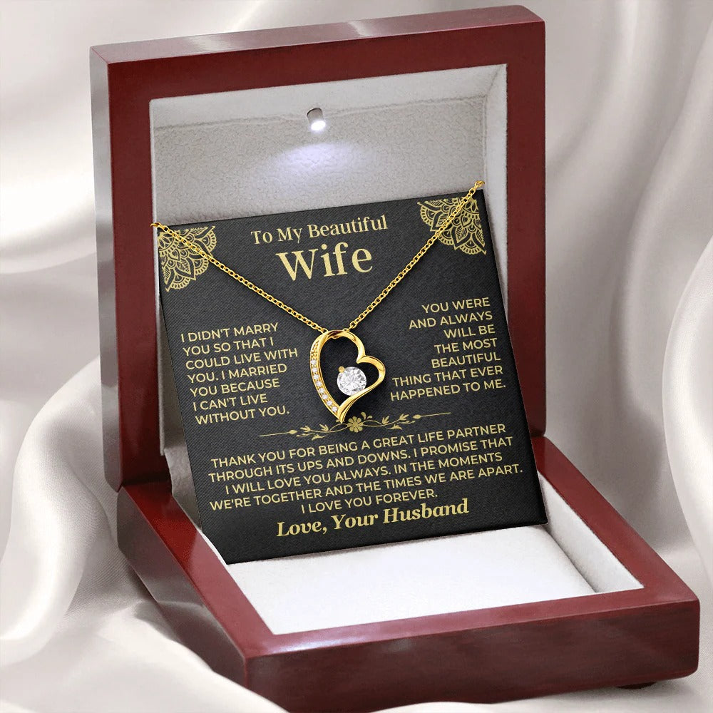 Forever Love Necklace for Wife – Can't Live Without You 💖