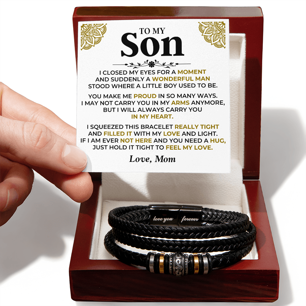 graduation-gift-for-son-engraved-leather-bracelet 