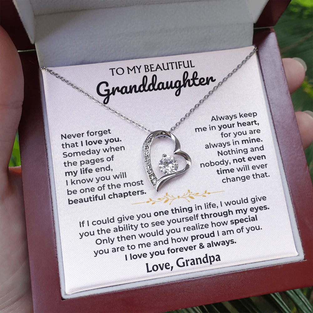 Granddaughter Forever Love Necklace Gift from Grandpa