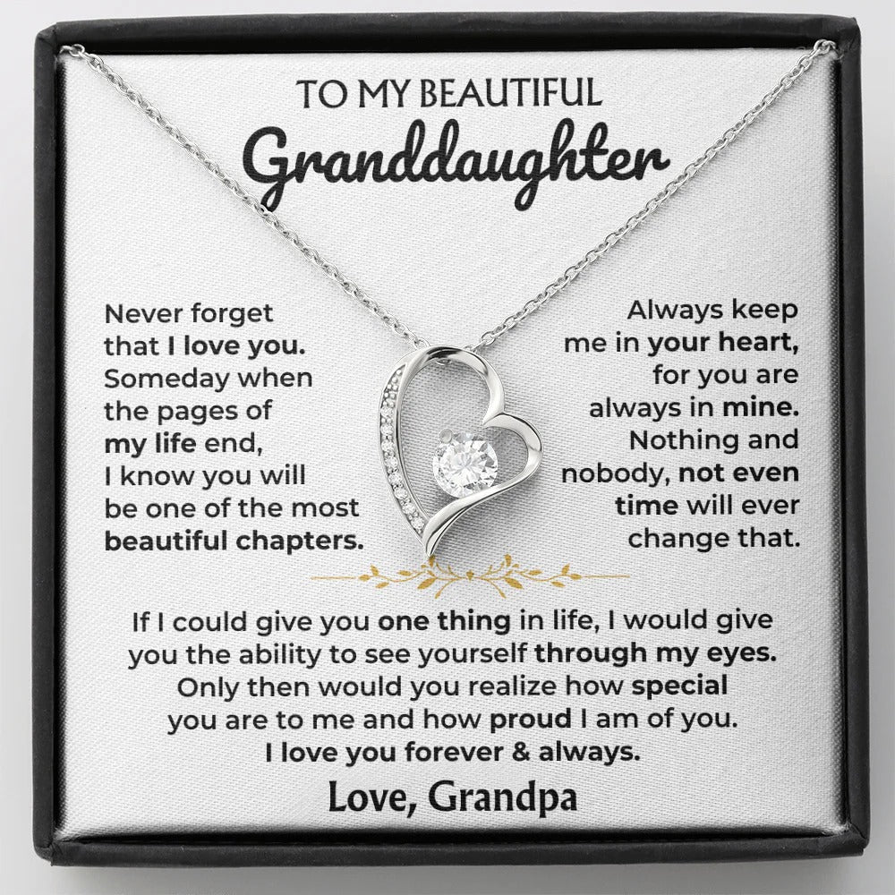 Granddaughter Forever Love Necklace Gift from Grandpa
