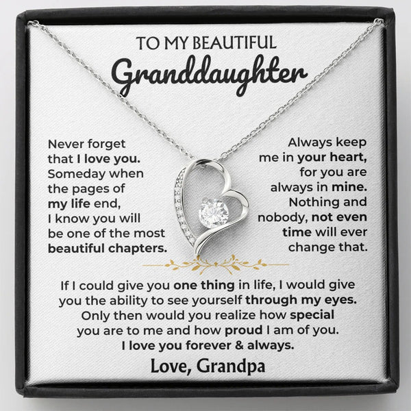 Granddaughter Forever Love Necklace Gift from Grandpa