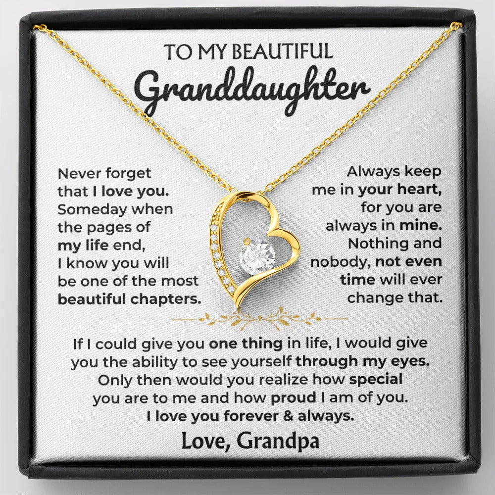 Granddaughter Forever Love Necklace Gift from Grandpa