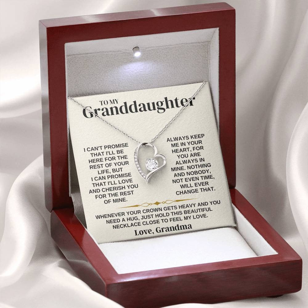 To My Granddaughter Forever Love Necklace Gift from Grandma