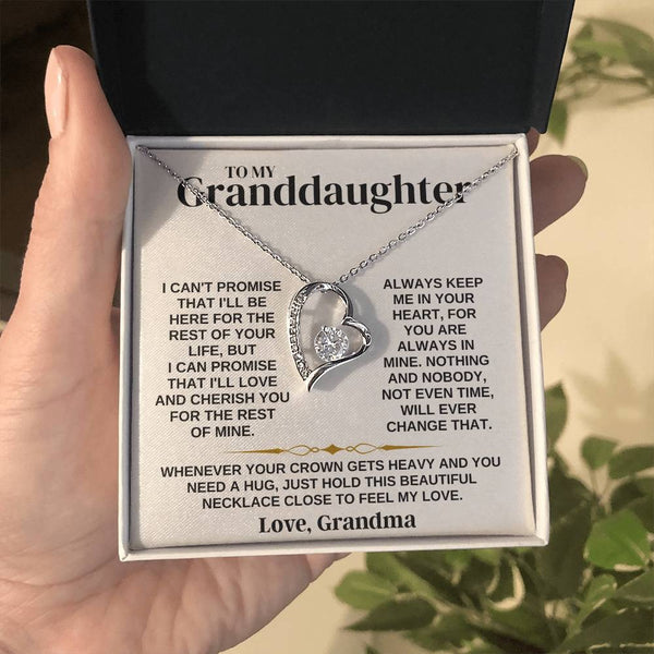 To My Granddaughter Forever Love Necklace Gift from Grandma