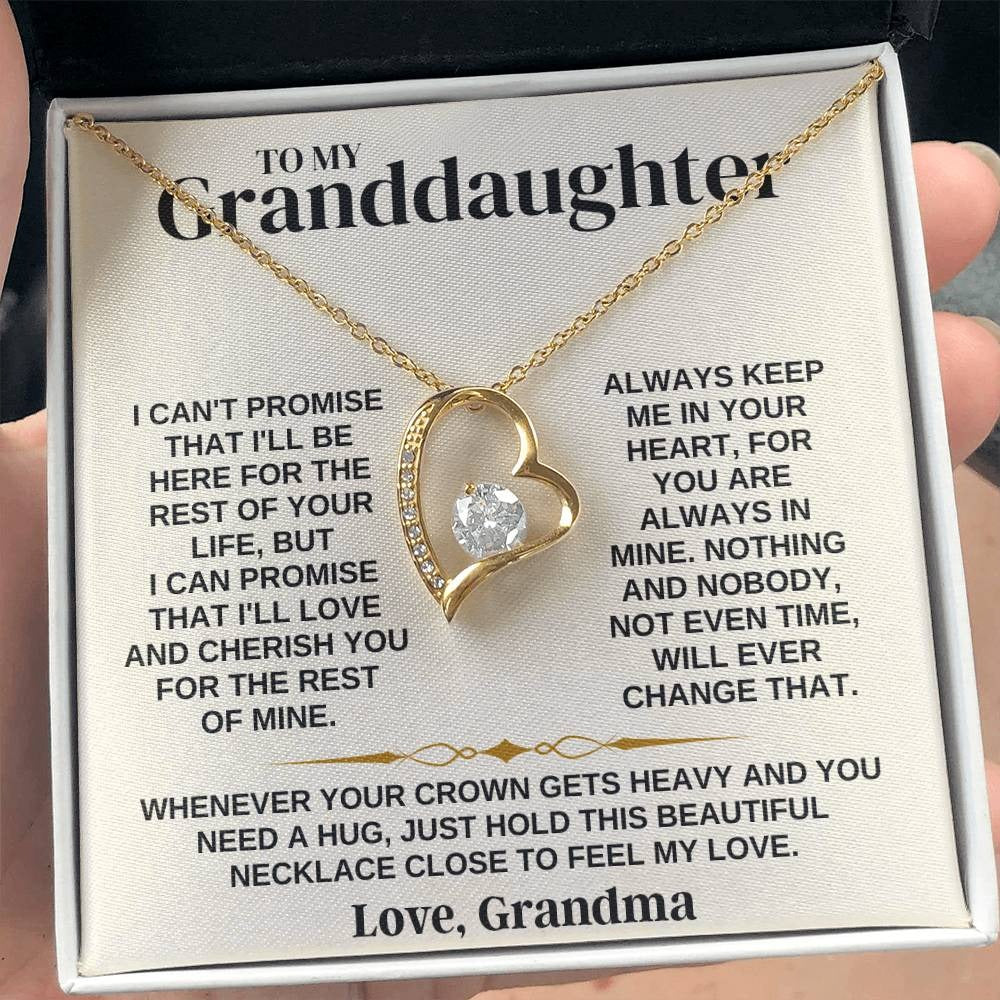 To My Granddaughter Forever Love Necklace Gift from Grandma