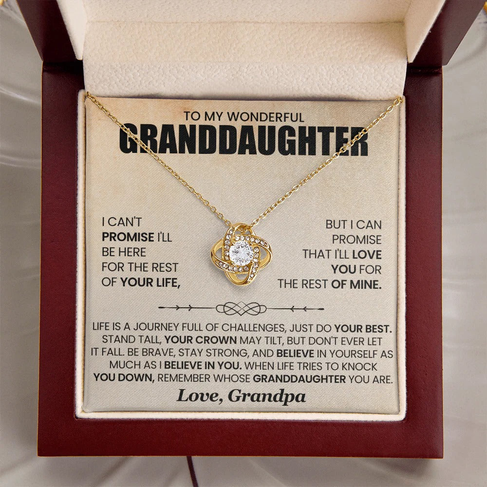 To My Wonderful Granddaughter Necklace – Be Brave, Stay Strong Gift