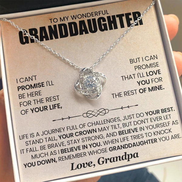 To My Wonderful Granddaughter Necklace – Be Brave, Stay Strong Gift