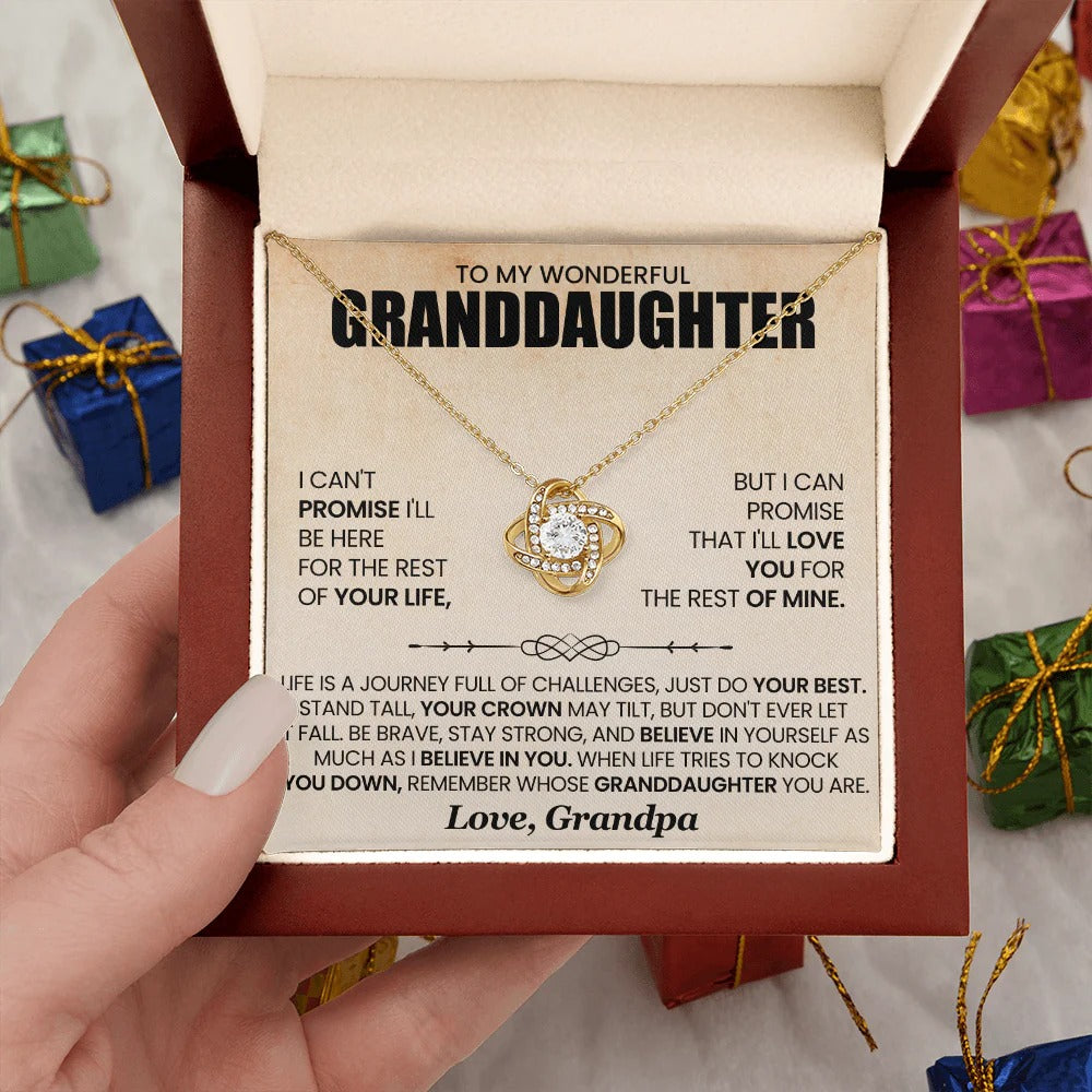 To My Wonderful Granddaughter Necklace – Be Brave, Stay Strong Gift