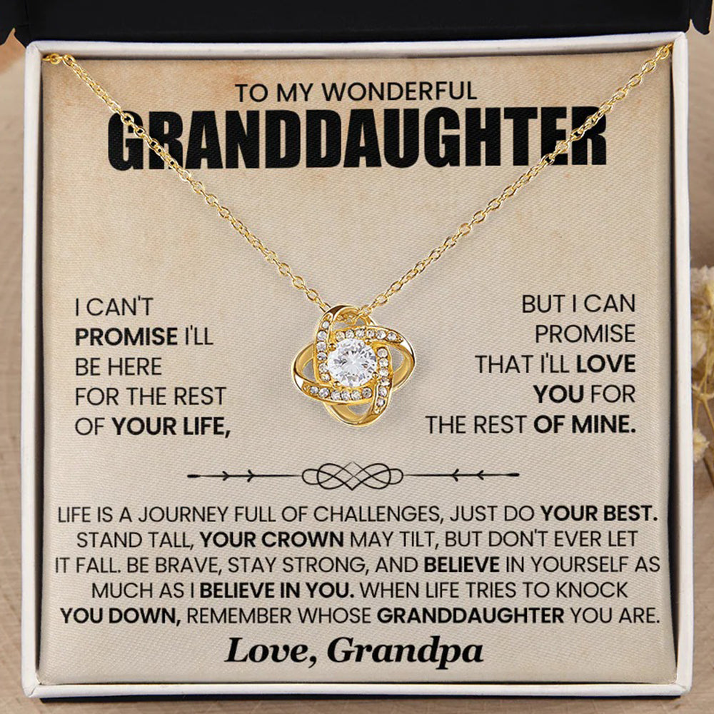 To My Wonderful Granddaughter Necklace – Be Brave, Stay Strong Gift