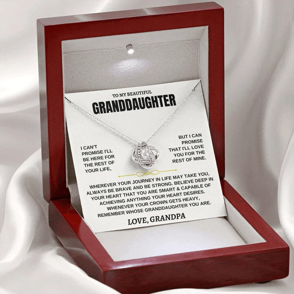 Granddaughter Love Knot Necklace Gift from Grandpa