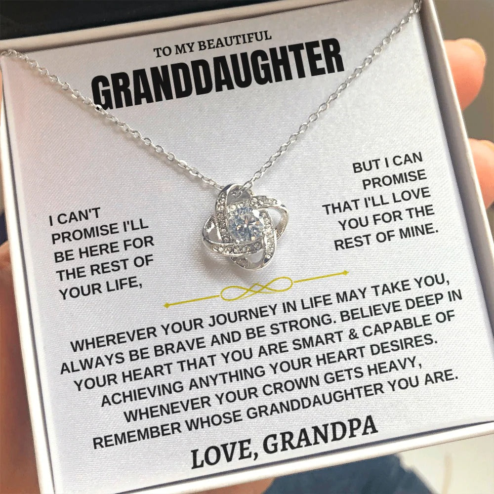 Granddaughter Love Knot Necklace Gift from Grandpa