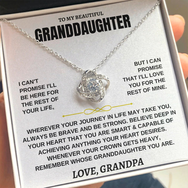 Granddaughter Love Knot Necklace Gift from Grandpa