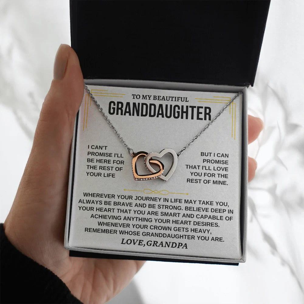 To My Granddaughter Necklace Gift – Forever Loved by Grandpa